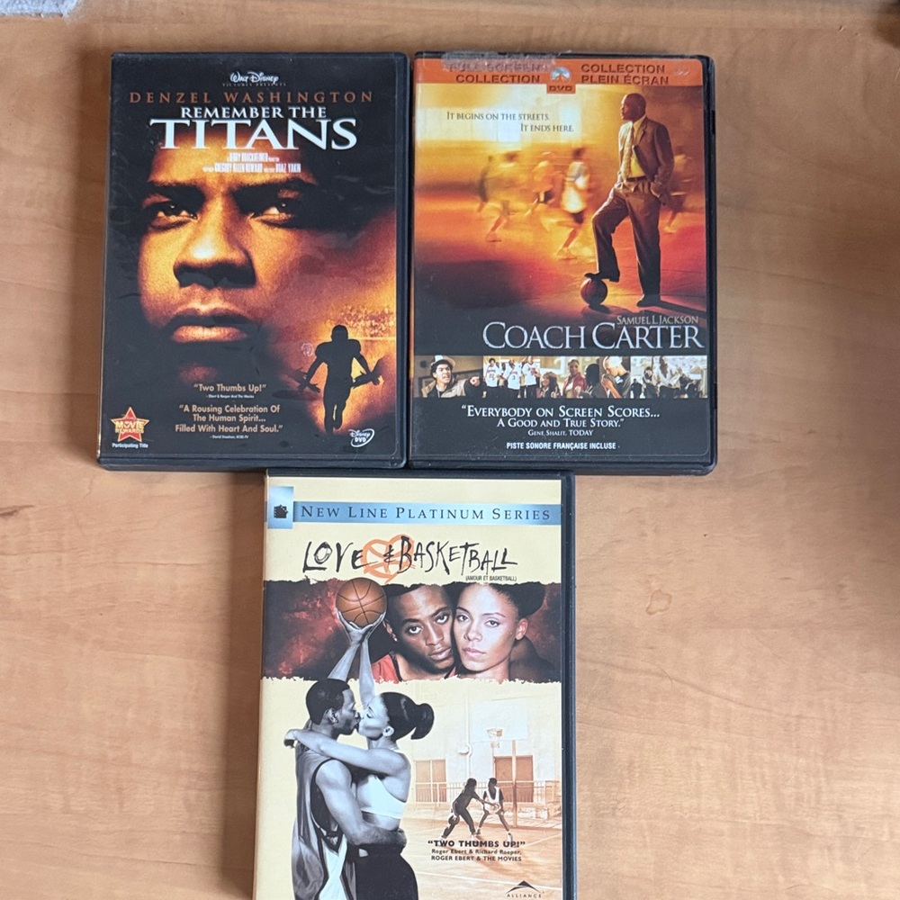 Sports movies : Coach Carter, love & basketball and remember the titans